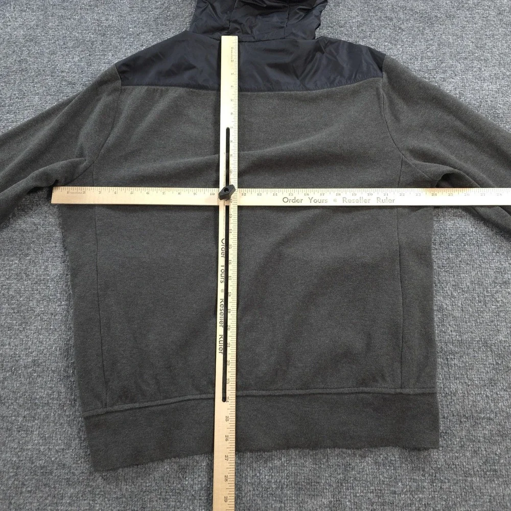 Polo Ralph Lauren Hoodie Mens Large Gray Estate Rib Full Zip Logo Nylon Hood